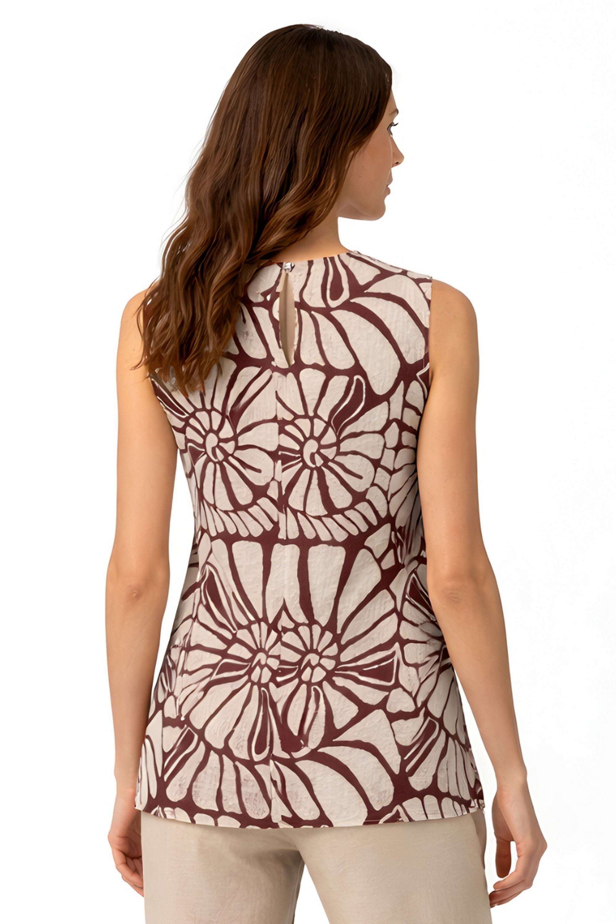 Animal-Print-Blended-Fabric-Round-Neck-Women-s-Top