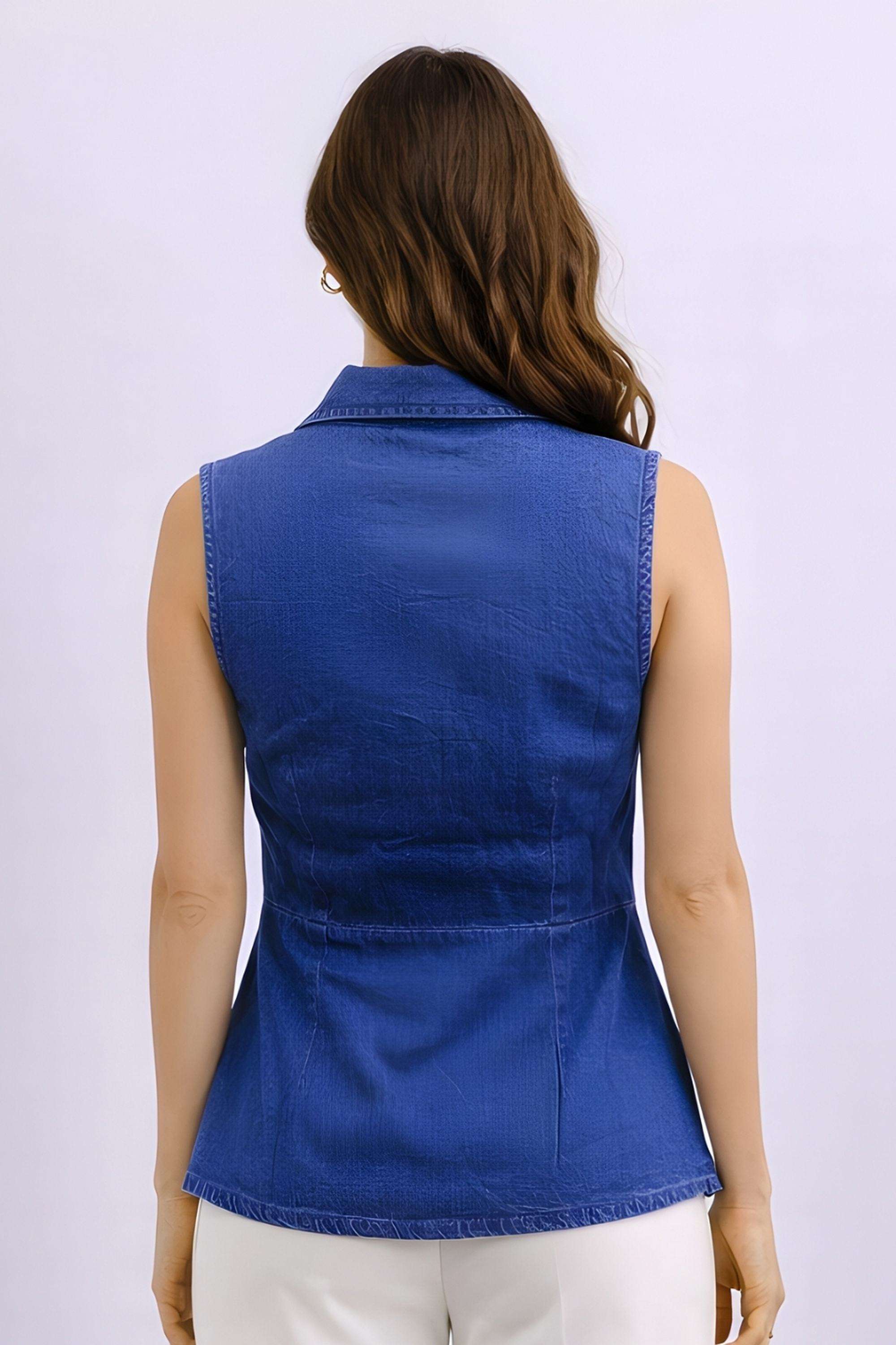 Solid-Cotton-Women-s-Top