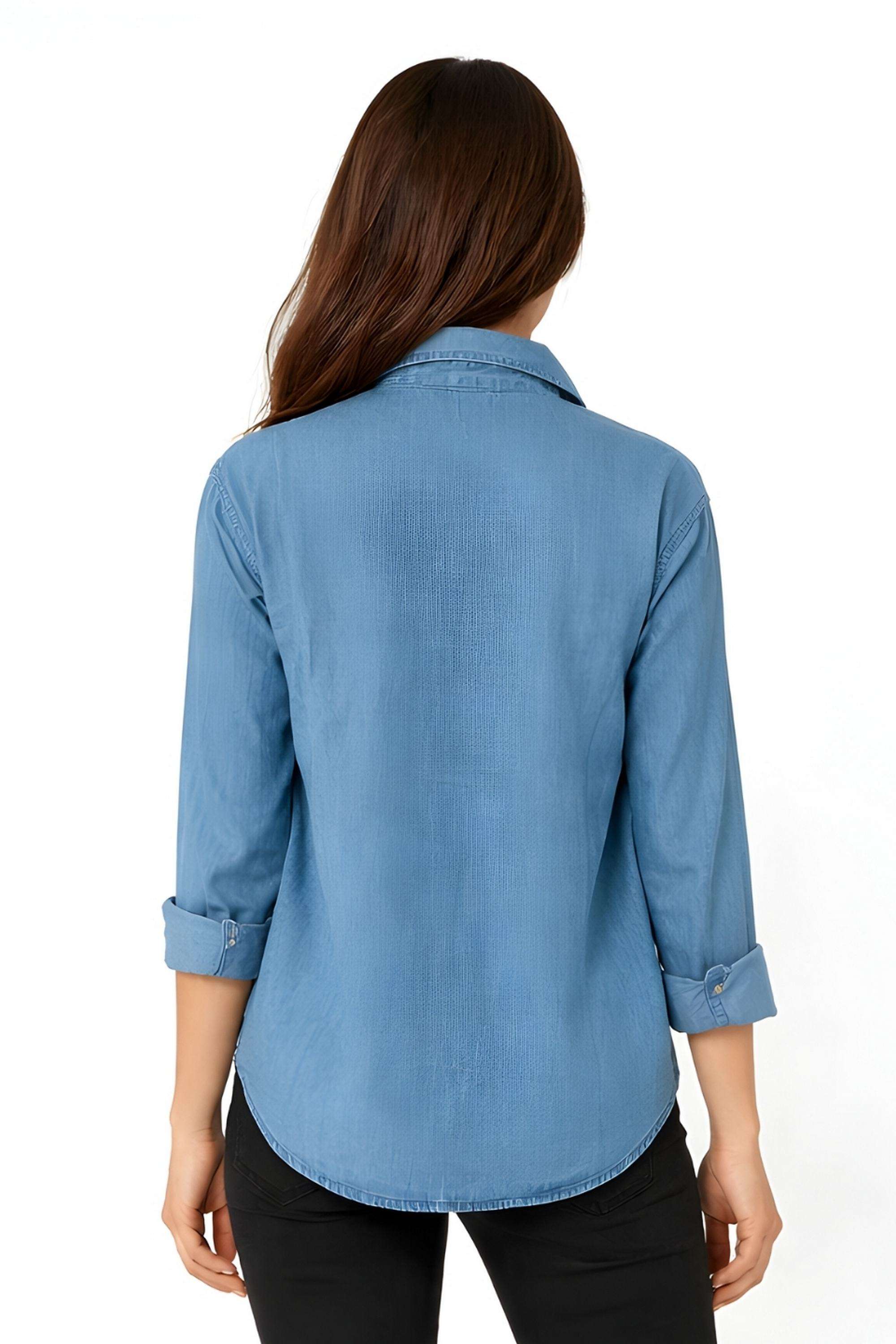 Solid-Cotton-Collared-Women-s-Top