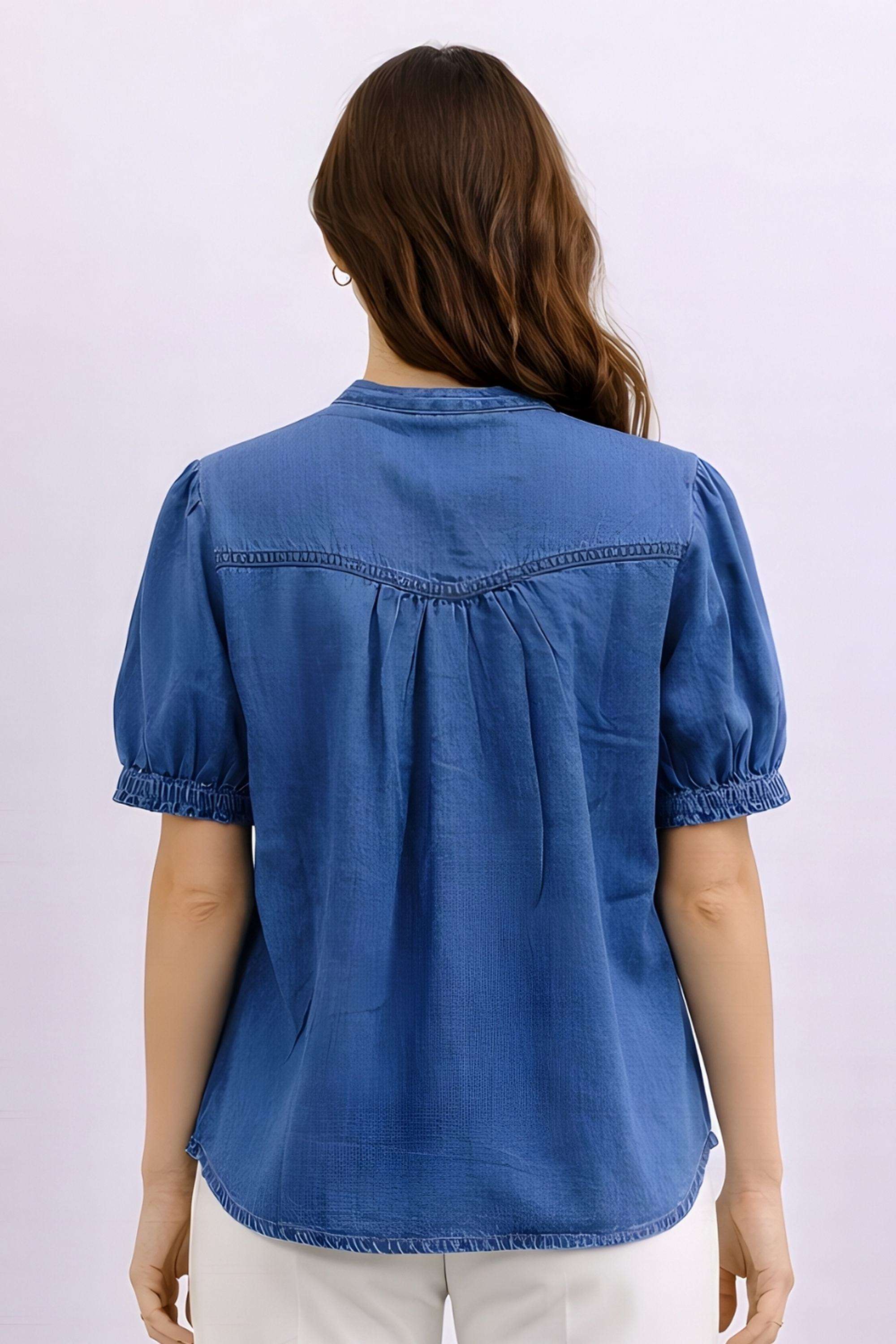 Solid-Cotton-Women-s-Top