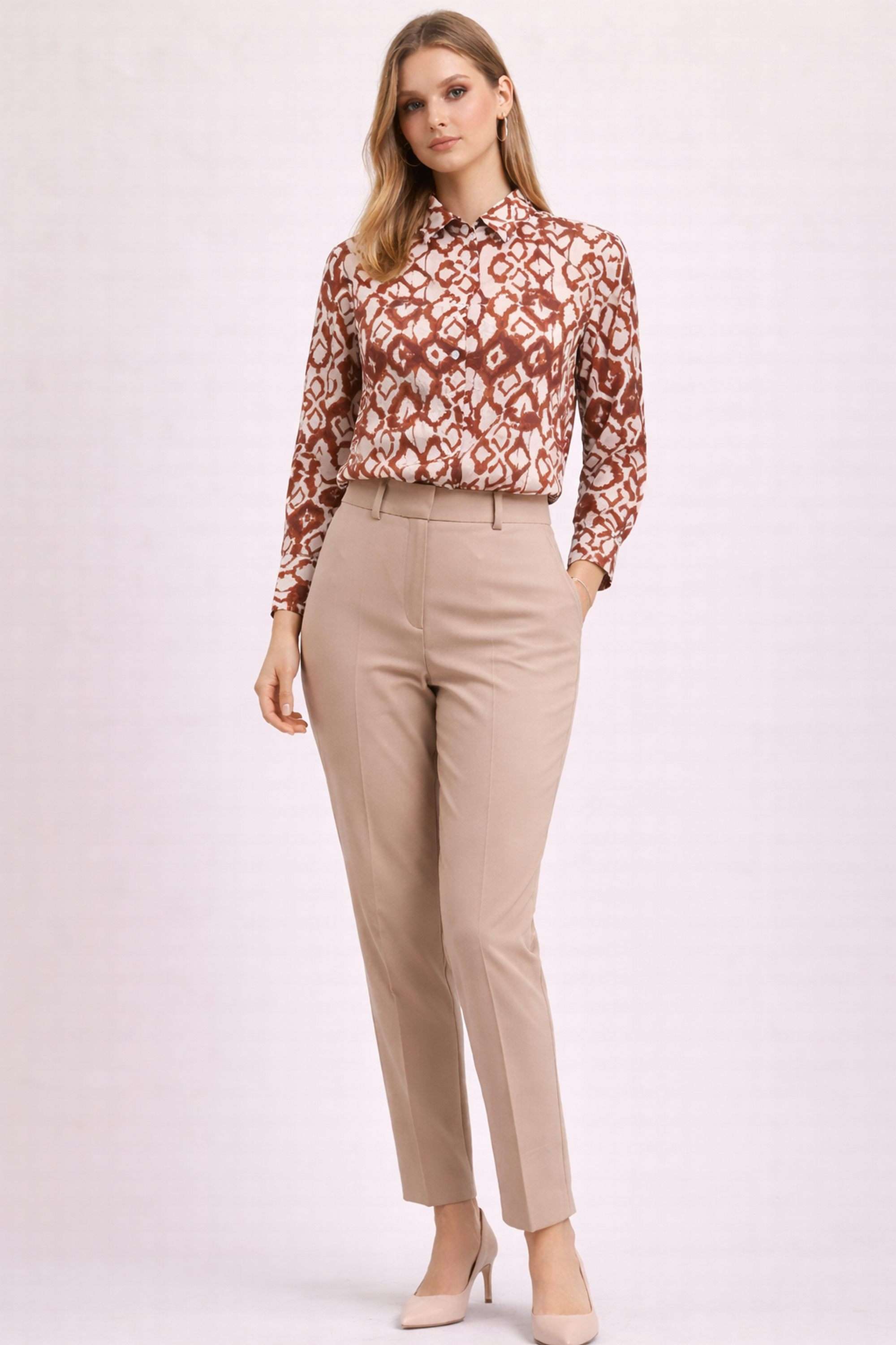 zink london Printed Blended Fabric Regular Fit Women's Shirt-picture-33
