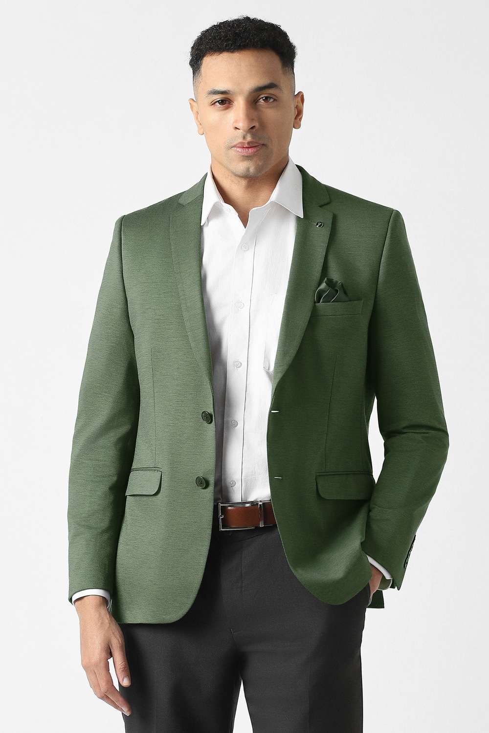 Solid-Blended-Fabric-Super-Slim-Fit-Men-s-Formal-Wear-Blazer