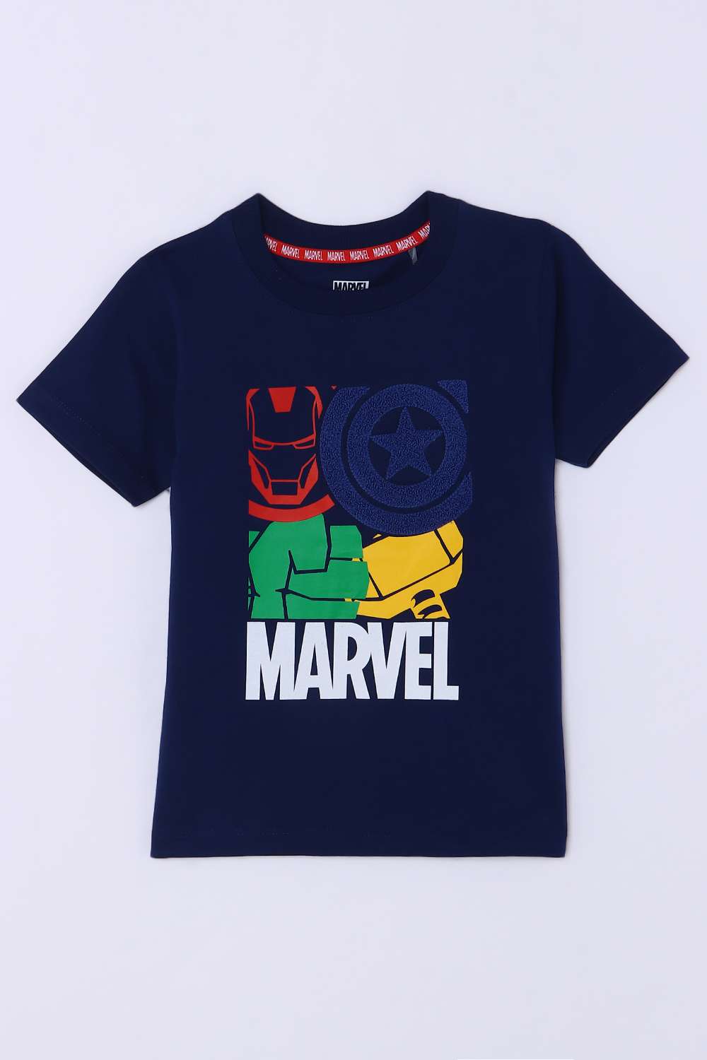Graphic-Print-Blended-Fabric-Round-Neck-Boys-T-Shirt