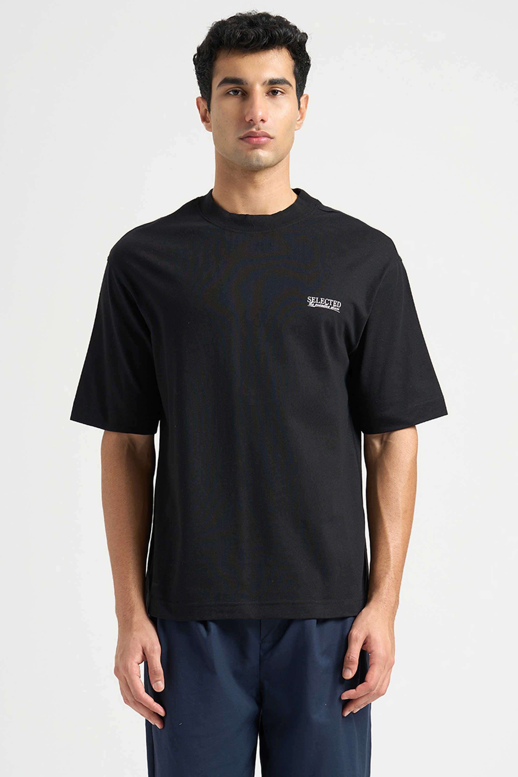 Solid-Cotton-Relaxed-Fit-Men-T-Shirt