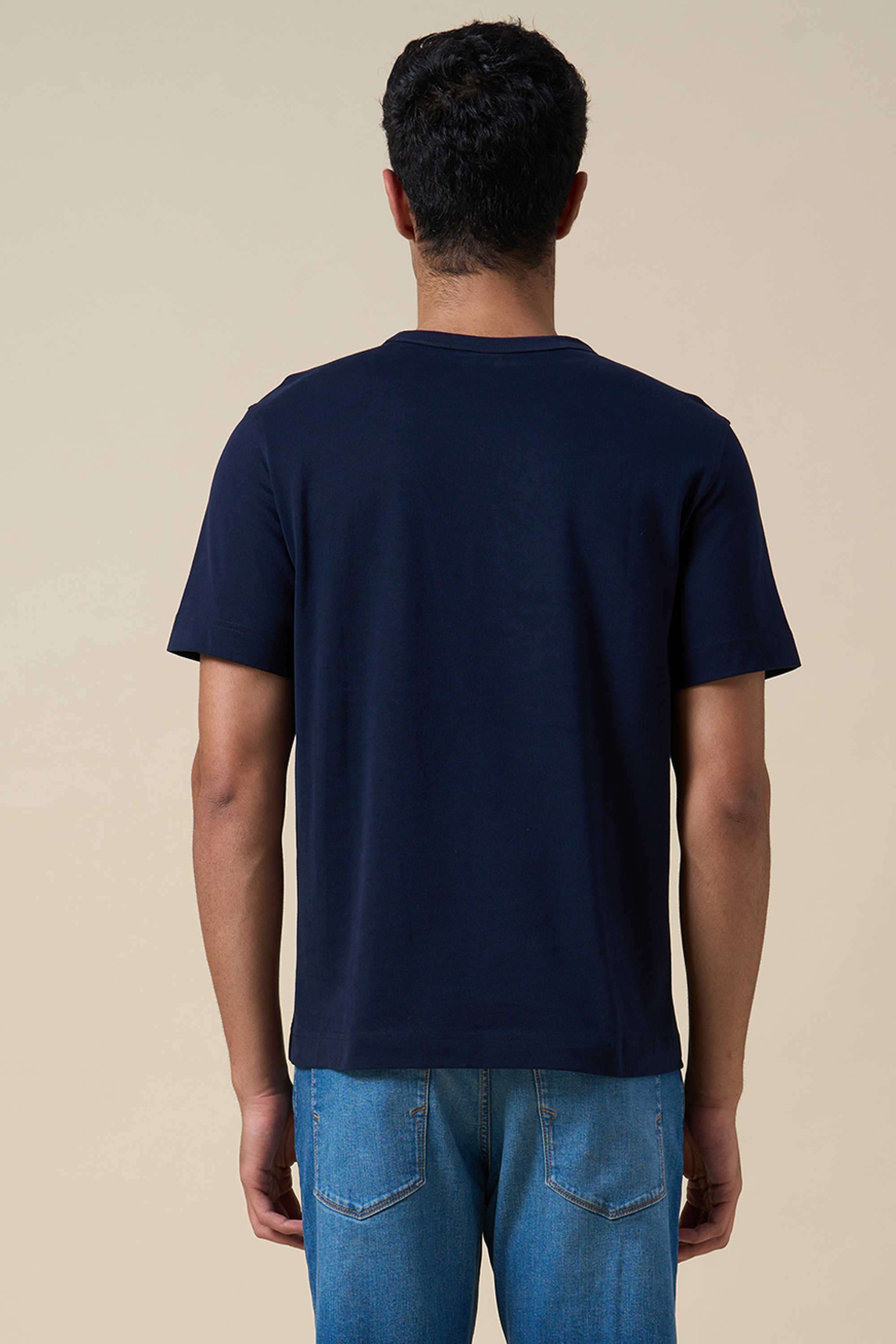 Solid-Cotton-Regular-Fit-Men-T-Shirt