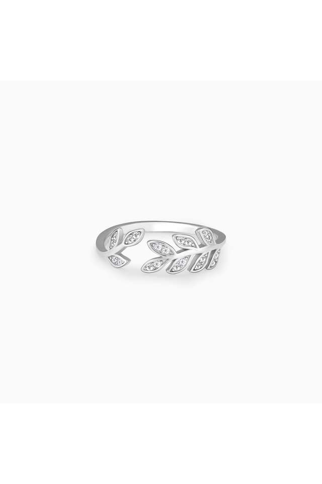 Zircon-Leaf-Sterling-Silver-Womens-Western-Ring Zircon-Leaf-Sterling-Silver-Womens-Western-Ring