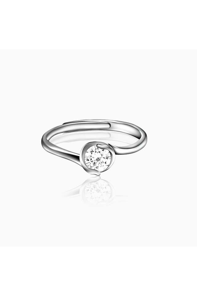 Zircon-Curl-Sterling-Silver-Womens-Western-Ring