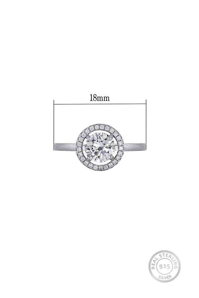 Cubic-Zirconia-Silver-Adjustable-Womens-Ring