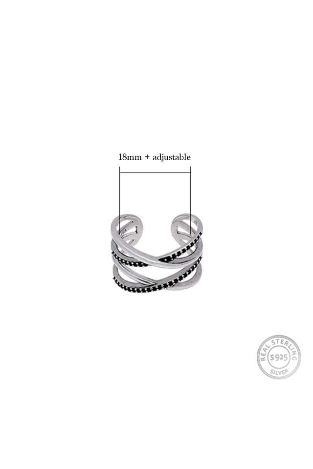 Weave-Black-Zircon-Sterling-Silver-Womens-Western-Ring