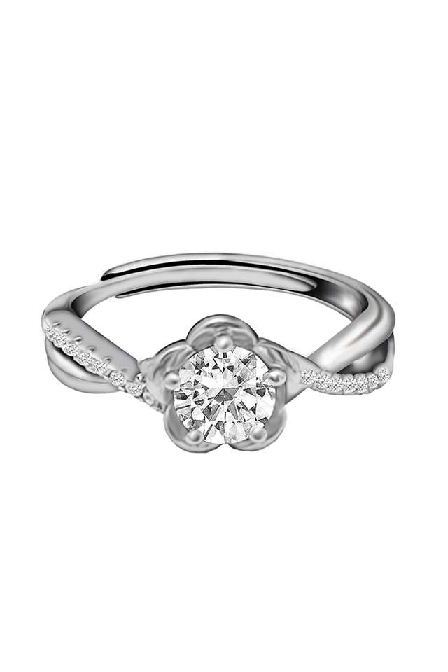 Cubic-Zirconia-Sterling-Silver-Adjustable-Western-Ring
