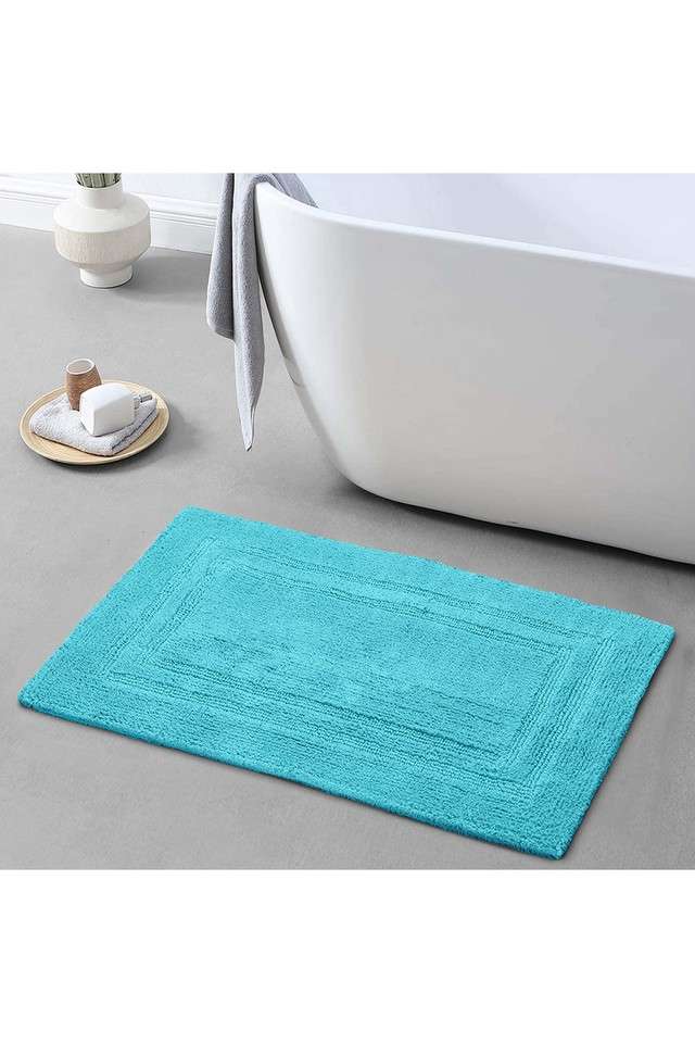 Super-Absorbent-Cotton-Reversible-Bath-Mat-(L)80-x-(W)50---Turquoise