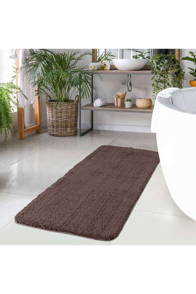 Premium-Anti-Skid-Super-Absorbent-Polyester-Bath-Runner-(L)150-x-(W)60---D.-Brown