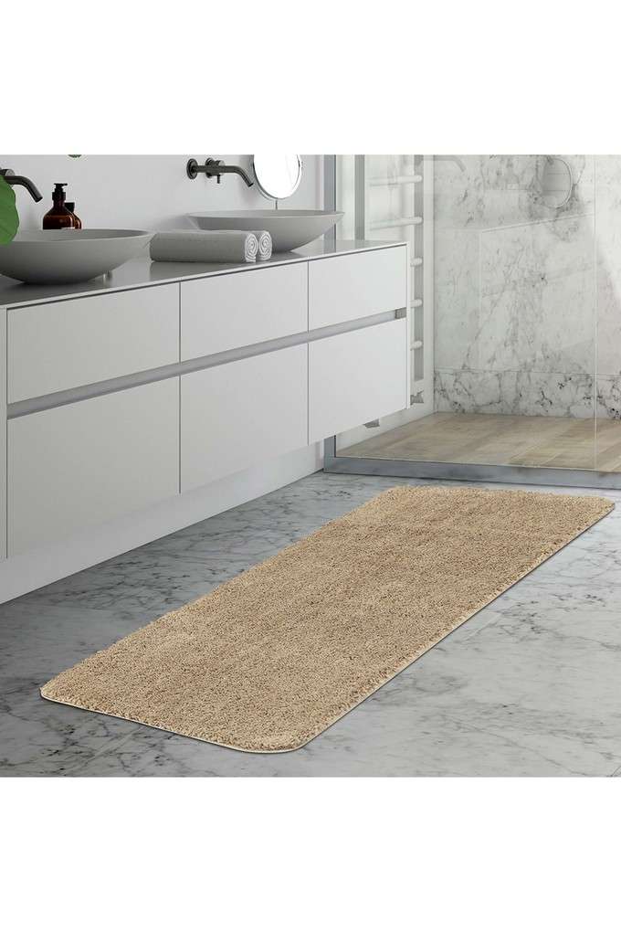 Premium-Anti-Skid-Super-Absorbent-Polyester-Bath-Runner-(L)150-x-(W)60---Beige