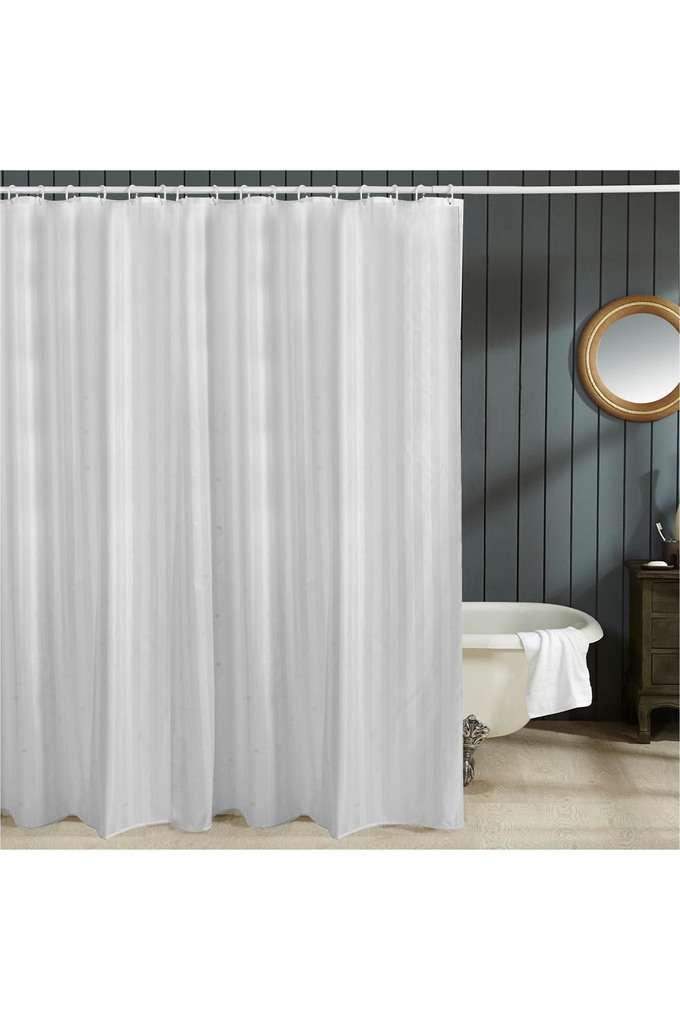 Striped-Hilton-Shower-Curtain-----2.0-x-1.8-m---Single---White