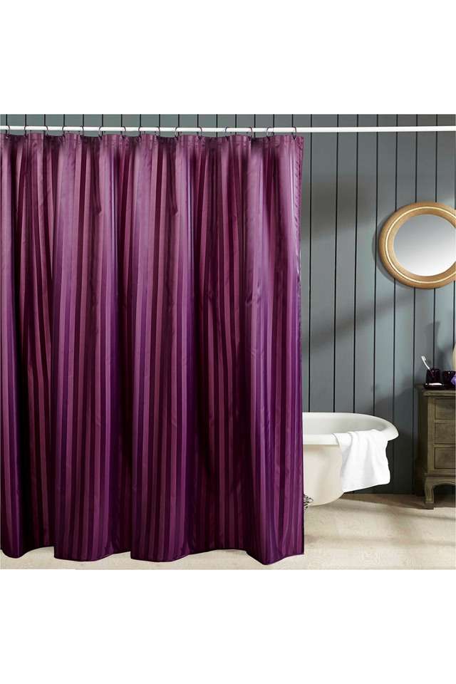 Striped-Hilton-Shower-Curtain-----2.0-x-1.8-m---Single---Purple