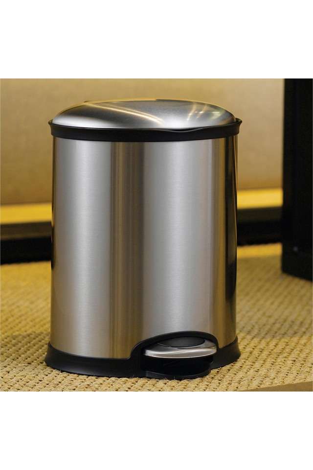 Solid-Ellipse-Eko-Step-Dustbin-----6-litres---Single---Metallic
