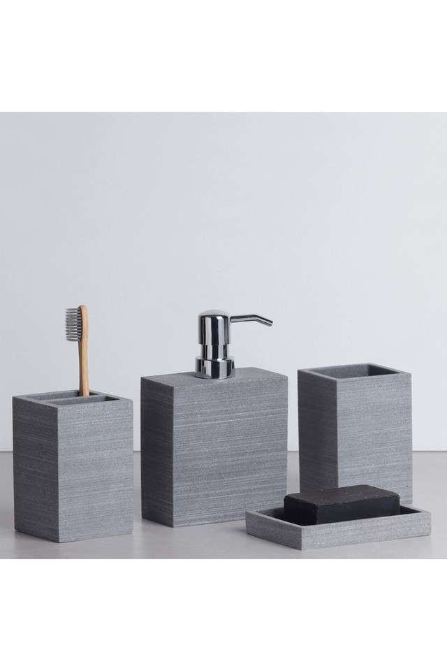 Polyresin-4-Pcs-Bathroom-Set---Grey
