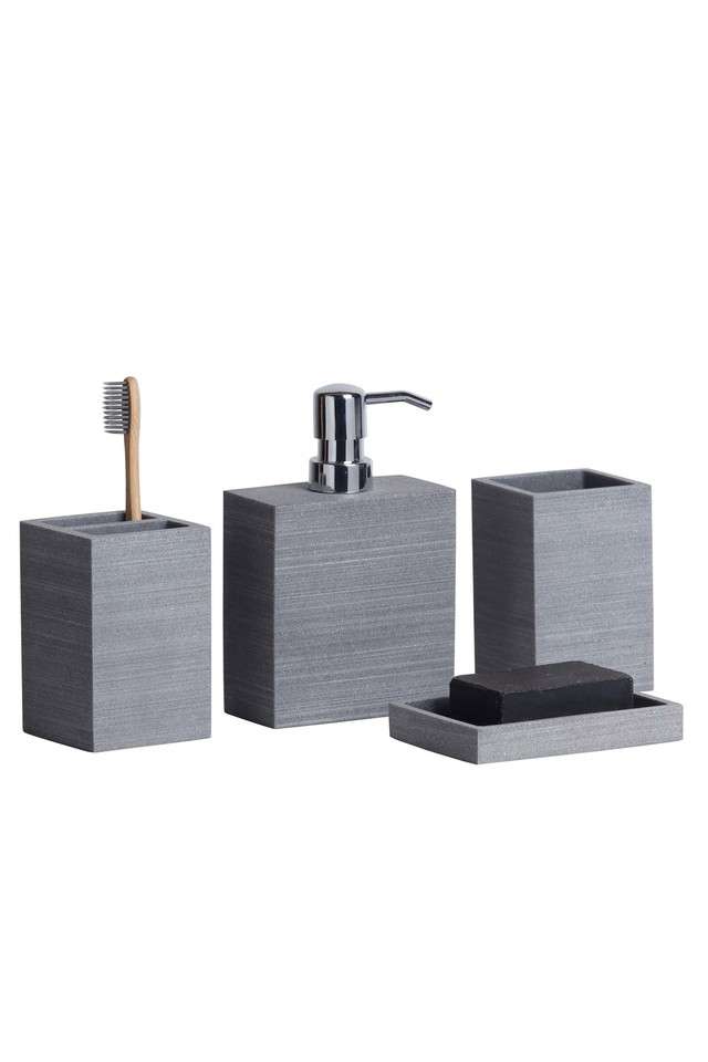 Polyresin-4-Pcs-Bathroom-Set---Grey