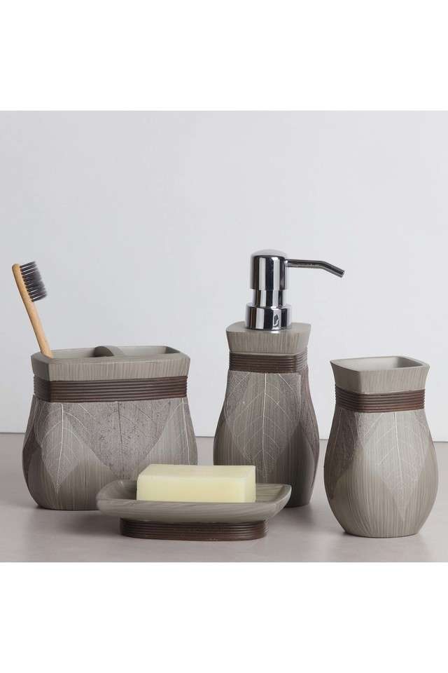 Polyresin-4-Pcs-Bathroom-set-Brown