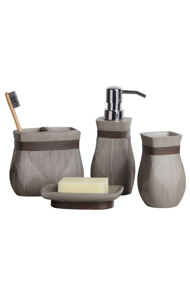 Polyresin-4-Pcs-Bathroom-set-Brown