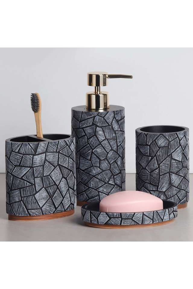 Polyresin-4-Pcs-Bathroom-set-Charcoal