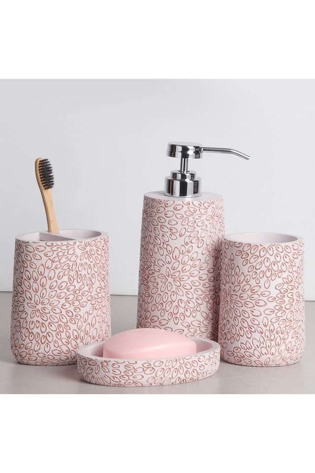 Polyresin-4-Pcs-Bathroom-Set---Pink