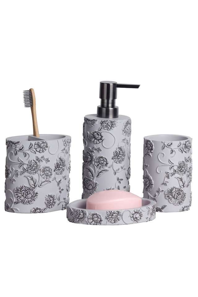 Polyresin-4-Pcs-Bathroom-set-Grey