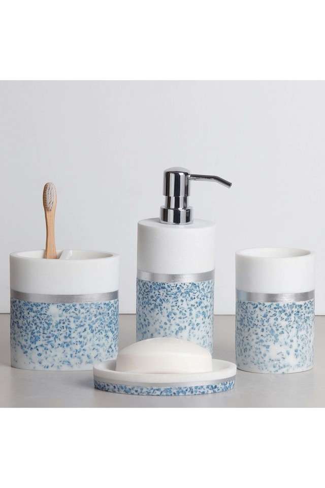 Polyresin-4-Pcs-Bathroom-set-Blue-&-White