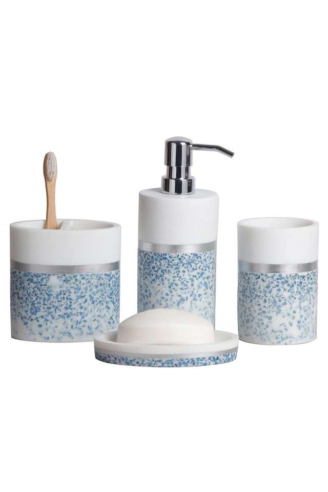 Polyresin-4-Pcs-Bathroom-set-Blue-&-White