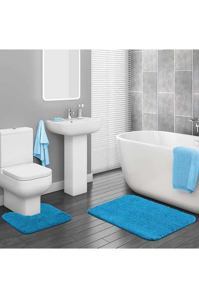 Premium-Anti-Skid-Super-Absorbent-Polyester-Bath-Mat-And-Contour-Set---(L)70-x-(W)50---(L)45-x-(W)50---Teal