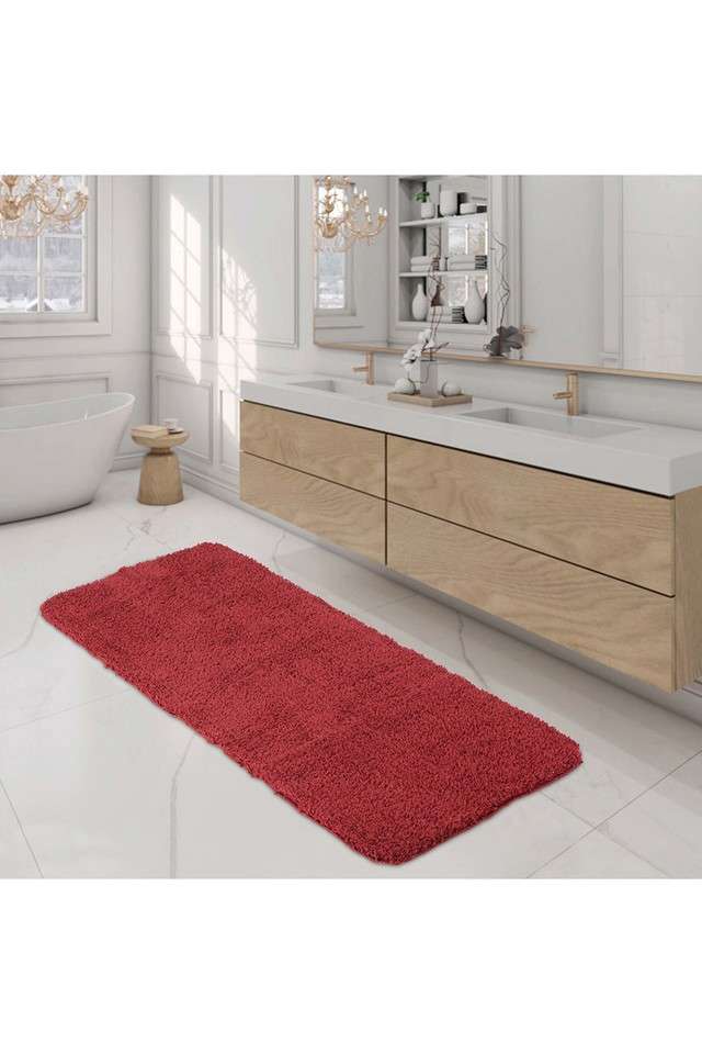 Premium-Anti-Skid-Super-Absorbent-Polyester-Bath-Runner-(L)150-x-(W)60---Red
