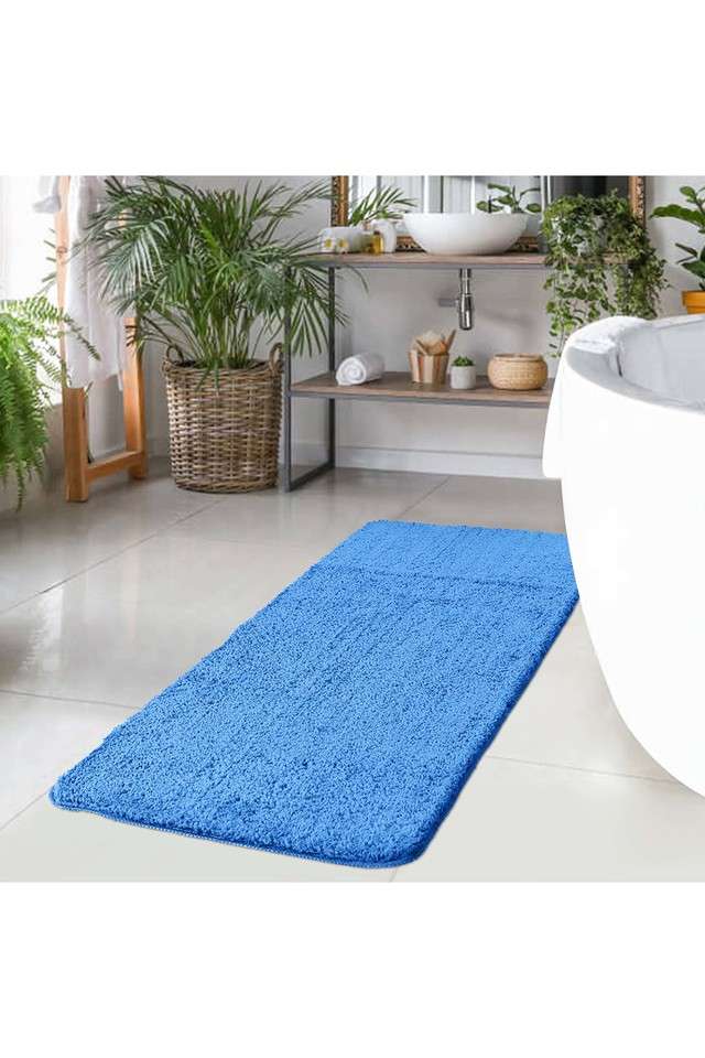 Premium-Anti-Skid-Super-Absorbent-Polyester-Bath-Runner-(L)150-x-(W)60---Blue