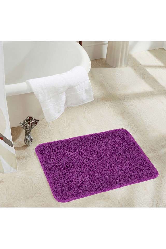 Anti-Skid-Solid-Polyester-Bathroom-Mat---(L)70-x-(W)50---Aubergine