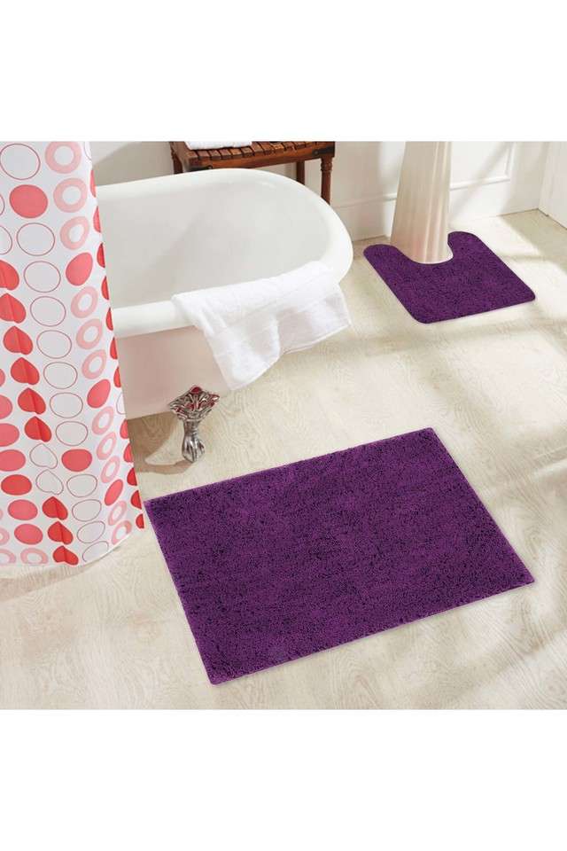 Anti-Skid-Super-Absorbent-Cotton-Bath-Mat-And-Contour-Set---(L)70-x-(W)50---(L)45-x-(W)50---Mauve