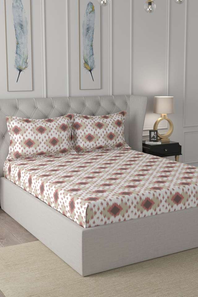 Abstract-Arlen-144-TC-Cotton-Red-Print-King-Bed-Sheet-With-2-Pillow-Covers