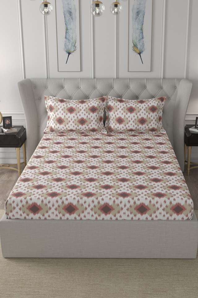 Abstract-Arlen-144-TC-Cotton-Red-Print-King-Bed-Sheet-With-2-Pillow-Covers