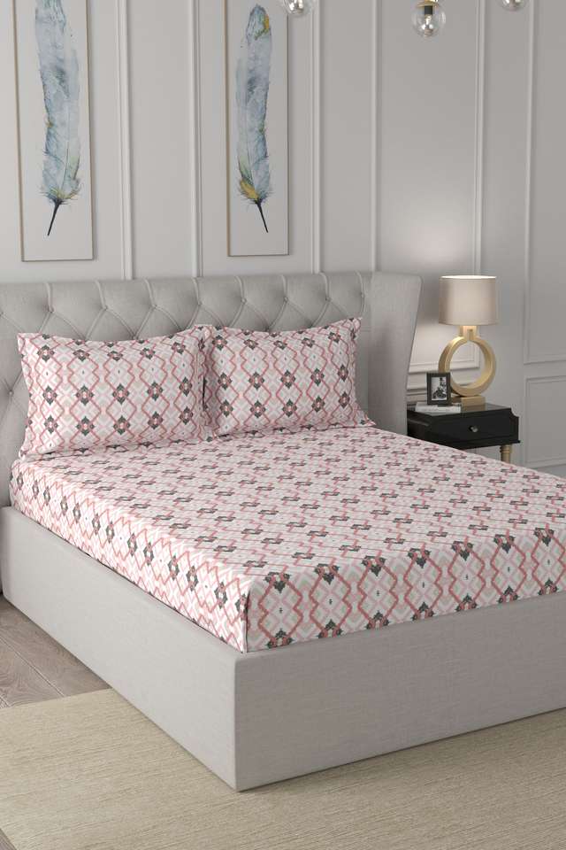 Abstract-Cayden-144-TC-Cotton-Red-Print-King-Bed-Sheet-With-2-Pillow-Covers