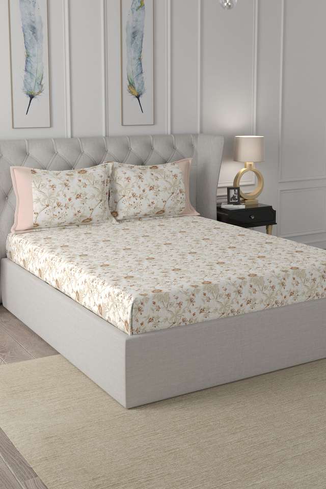 Abstract-Juniper-200-TC-Cotton-Brown-Print-Double-Bed-Sheet-With-2-Pillow-Covers