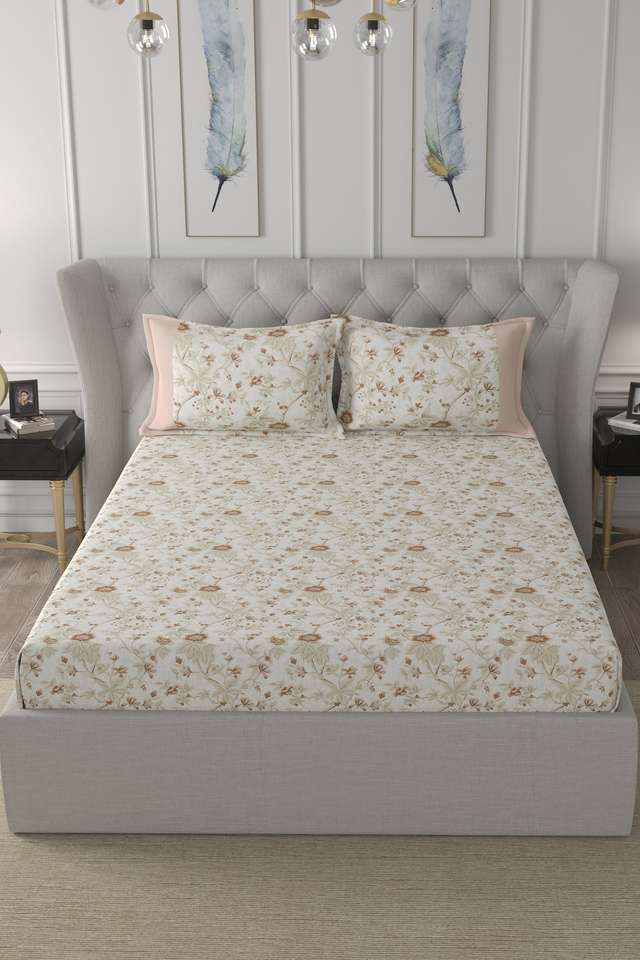 Abstract-Juniper-200-TC-Cotton-Brown-Print-Double-Bed-Sheet-With-2-Pillow-Covers