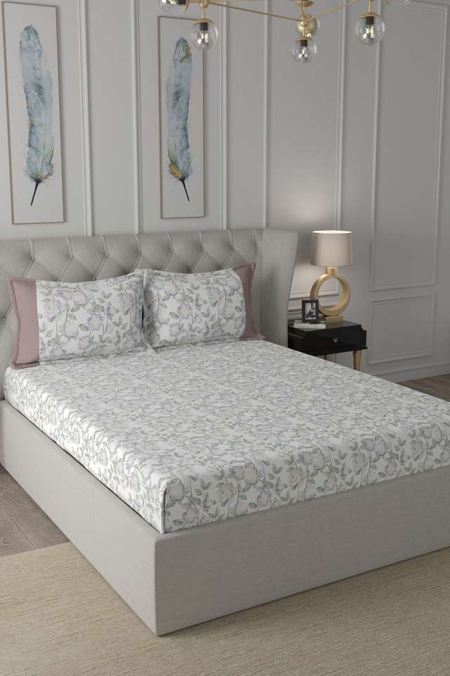 Hermosa-Regency-Abigail-Print-210-TC-Cotton-Double-Bed-Sheet-With-2-Pillow-Covers