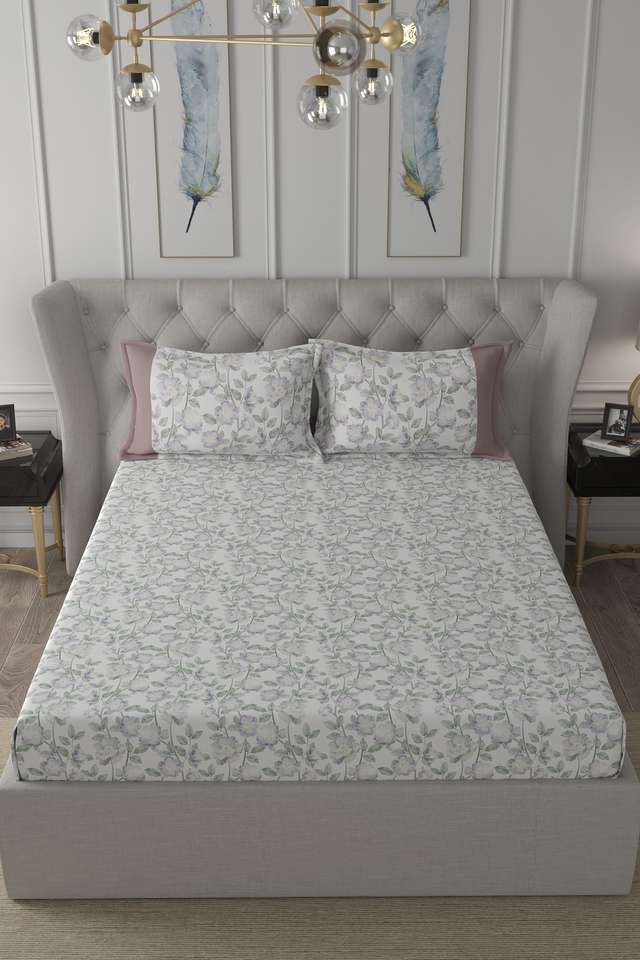 Hermosa-Regency-Abigail-Print-210-TC-Cotton-Double-Bed-Sheet-With-2-Pillow-Covers
