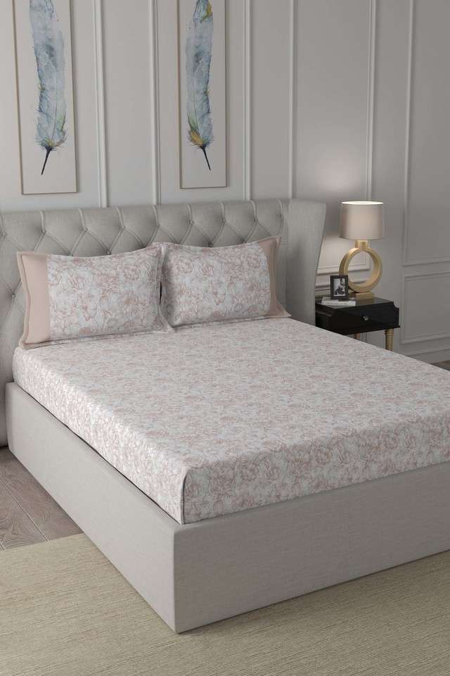 Hermosa-Exotic-Bouquet-Wonderland-Printed-200-TC-Cotton-Red-King-Bed-Sheet-With-2-Pillow-Covers