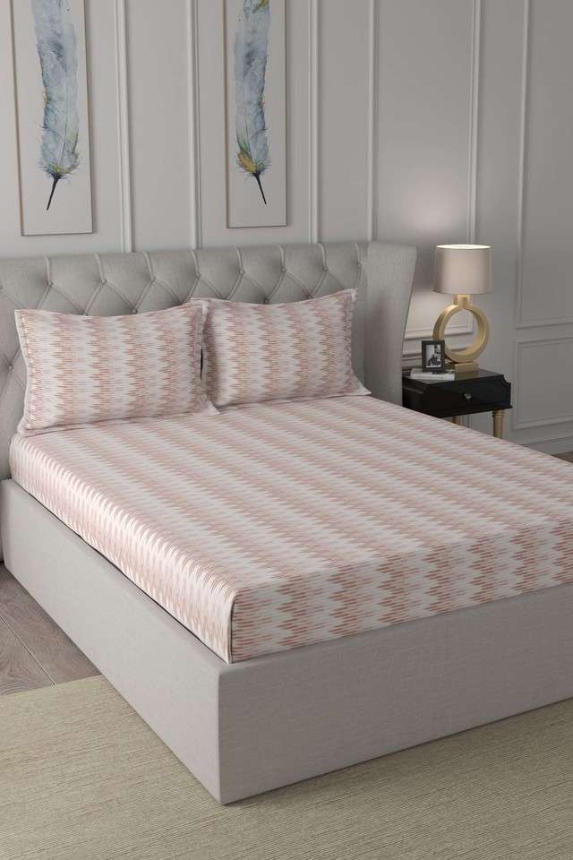 Hermosa-Exotic-Bouquet-Asher-Printed-144-TC-Cotton-Red-King-Bed-Sheet-With-2-Pillow-Covers