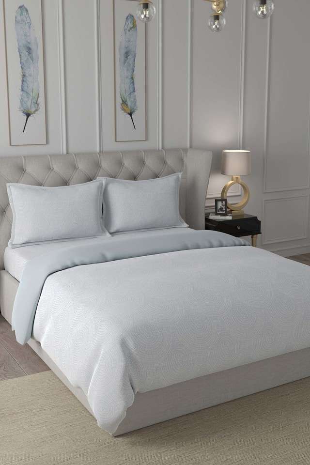 Hermosa-Exotic-Bouquet-Solaris-Quilted-100-GSM-Cotton-Blue-Double-Quilt