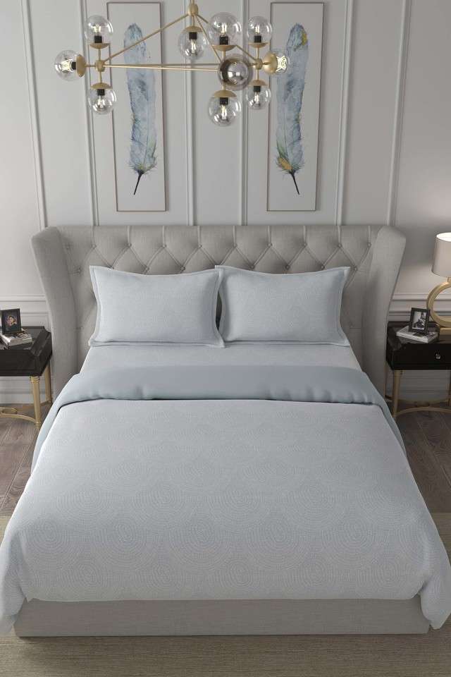 Hermosa-Exotic-Bouquet-Solaris-Quilted-100-GSM-Cotton-Blue-Double-Quilt