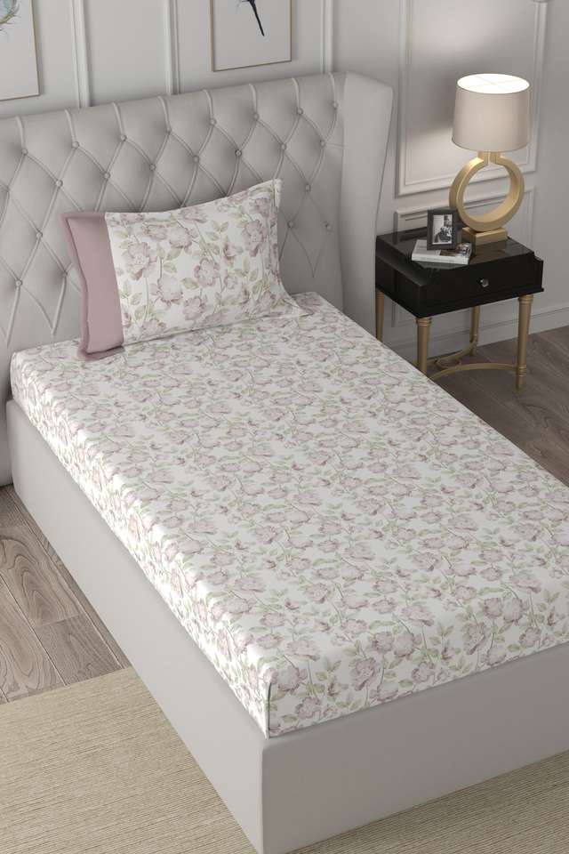 Hermosa-Regency-Abigail-Print-210-TC-Cotton-Single-Bed-Sheet-With-1-Pillow-Cover