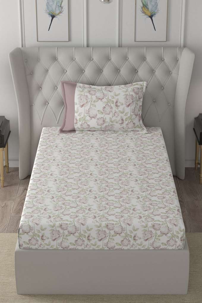Hermosa-Regency-Abigail-Print-210-TC-Cotton-Single-Bed-Sheet-With-1-Pillow-Cover