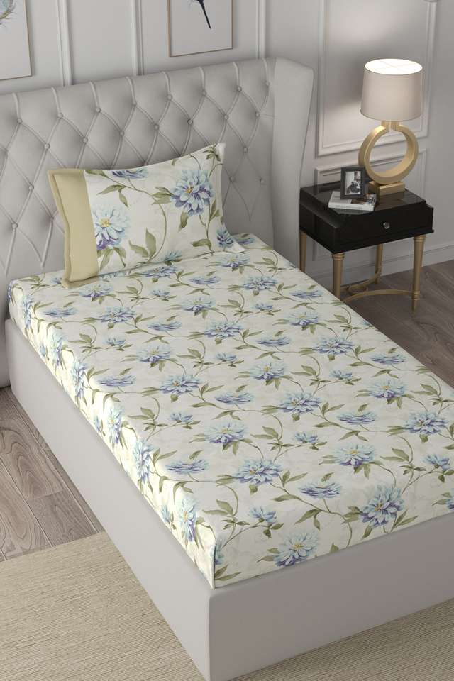 Hermosa-Regency-Neveah-Print-210-TC-Cotton-Single-Bed-Sheet-With-1-Pillow-Cover