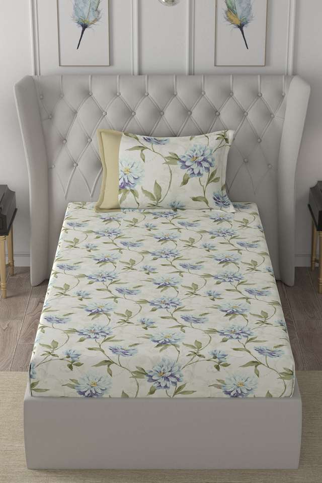Hermosa-Regency-Neveah-Print-210-TC-Cotton-Single-Bed-Sheet-With-1-Pillow-Cover