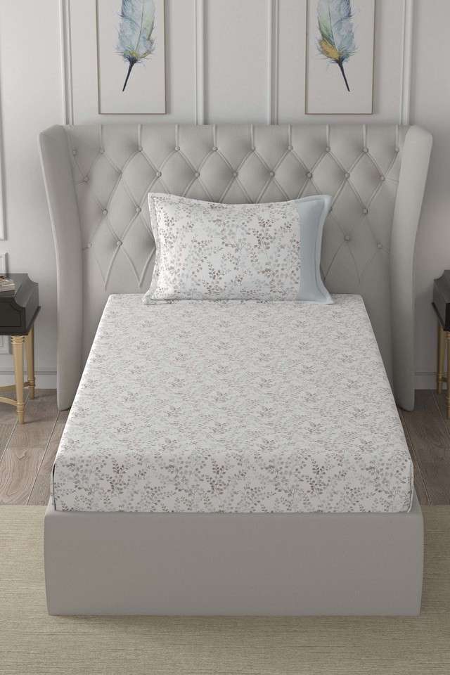 Hermosa-Exotic-Bouquet-Foliage-Printed-200-TC-Cotton-Purple-Single-Bed-Sheet-With-1-Pillow-Cover